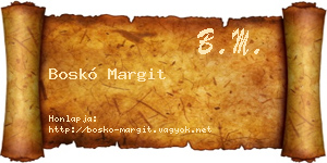 Boskó Margit névjegykártya